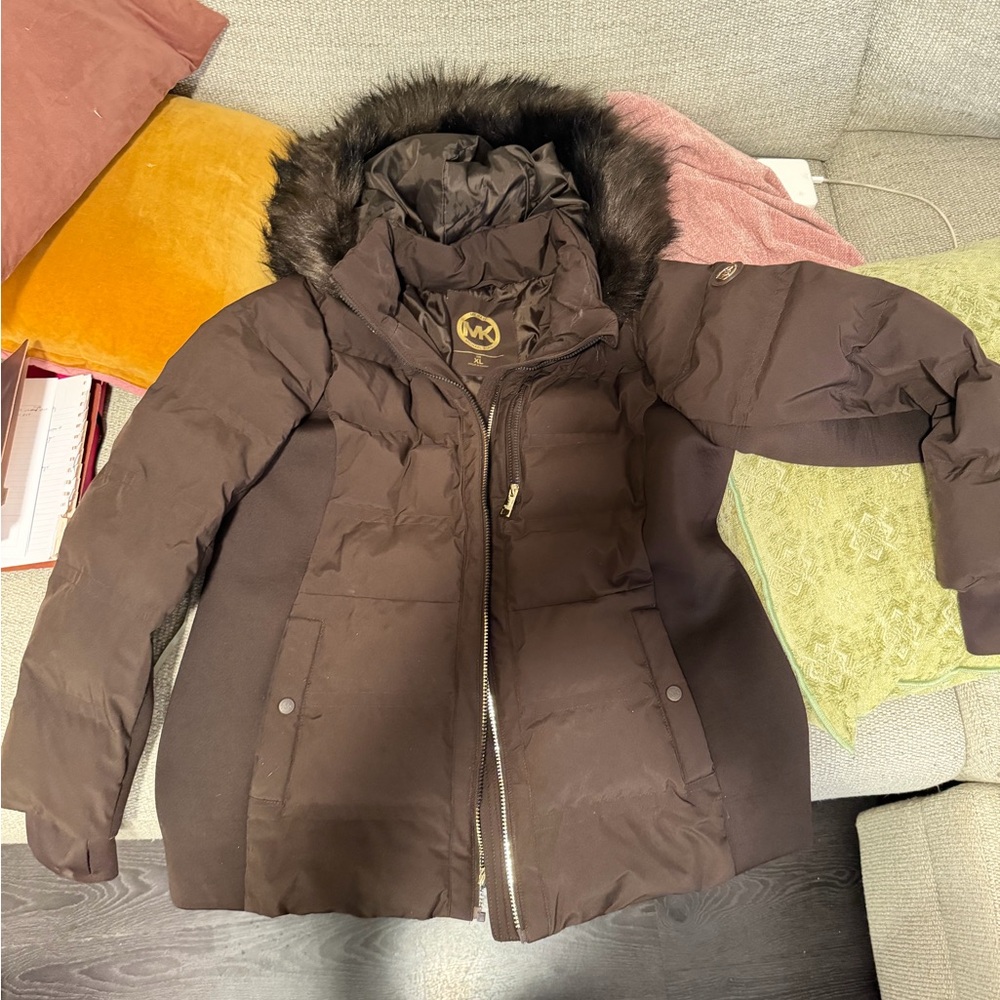 LIKE NEW Michael Kors Brown Puffer Coat XL